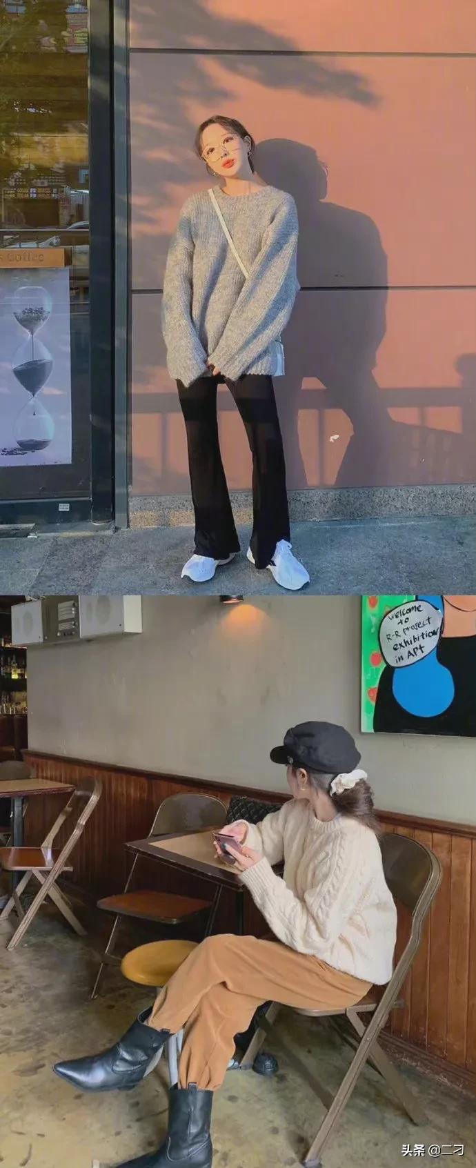欧尼韩系穿搭,欧尼毛衣怎么搭配
