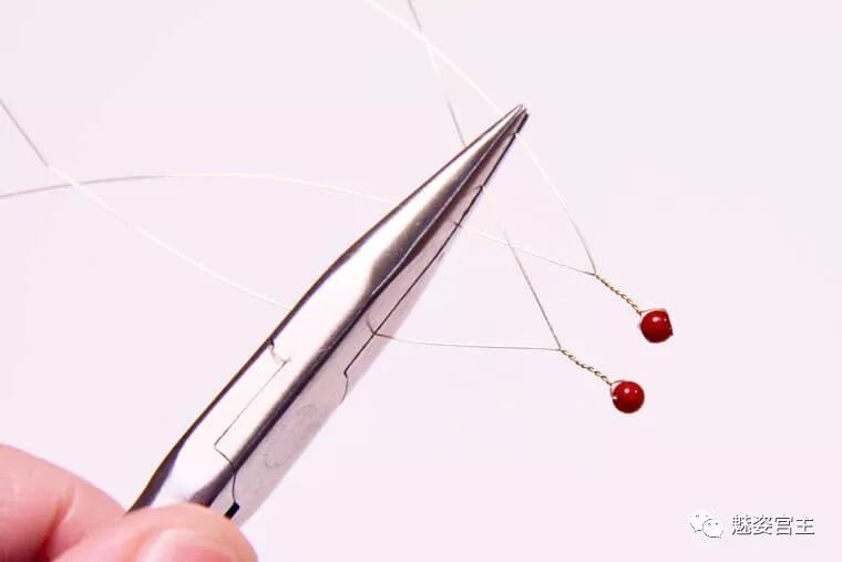 简单耳坠扭扭棒,菱形水晶珠耳饰教程