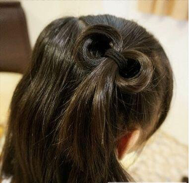 儿童编发中短发3-6岁蝴蝶结大发卡,儿童发型女孩编发简单视频教程