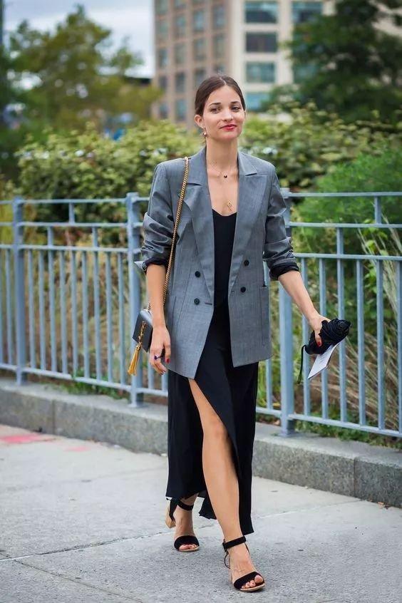 西装配裙子适合哪种发型,中长西装配什么裙子好看