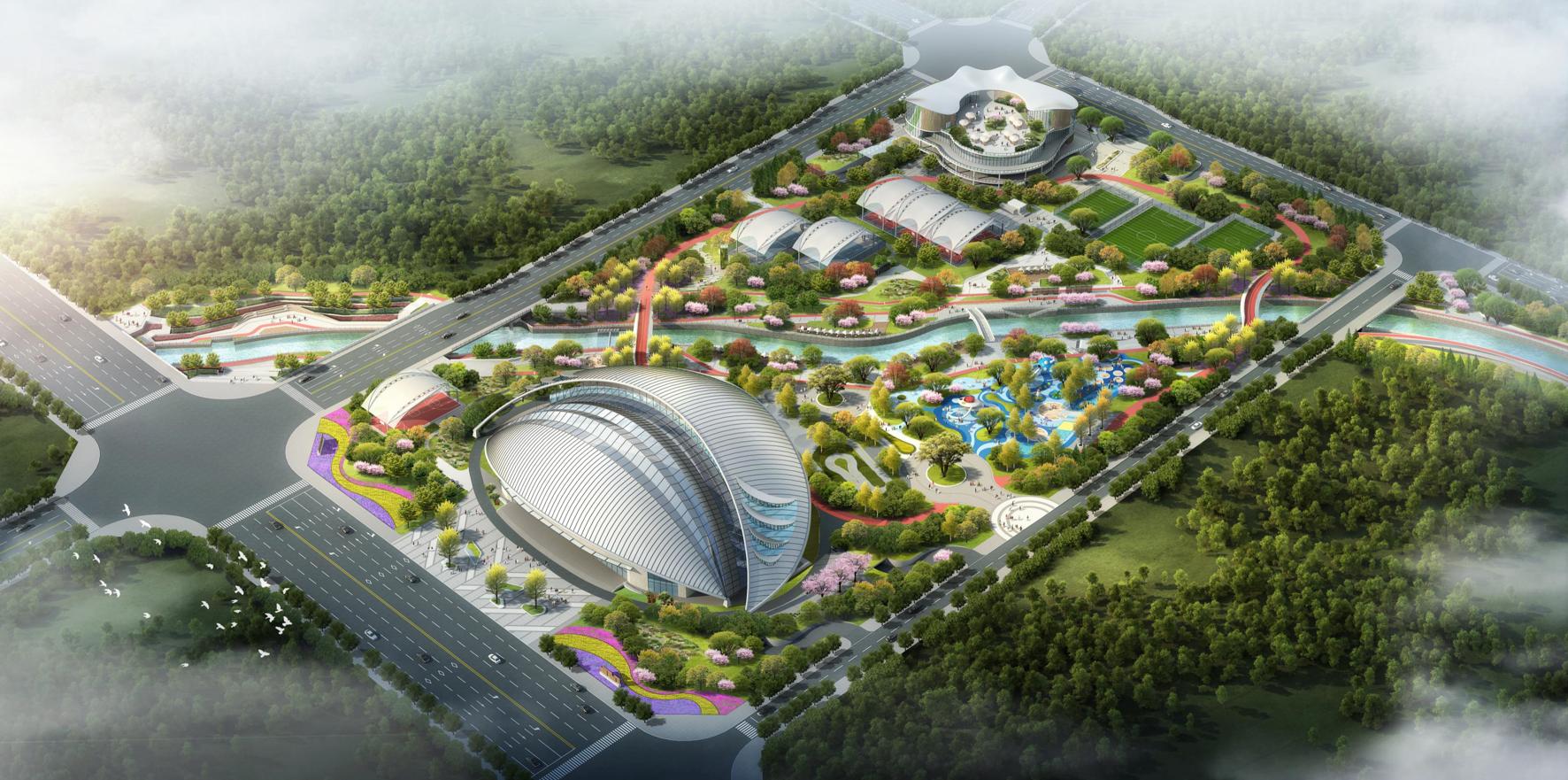 双福山水湖城,江津双福中央公园效果图