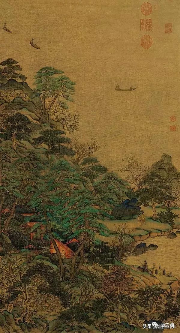 历代名家青绿山水画作品,历代青山绿水经典国画精品欣赏