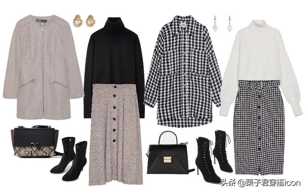 穿搭‖寒潮来袭，保暖毛衣搭优雅半裙，轻松穿出职场摩登高级范儿