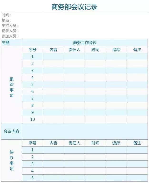 会议纪要表格模板下载,会议纪要模板电子版表格下载