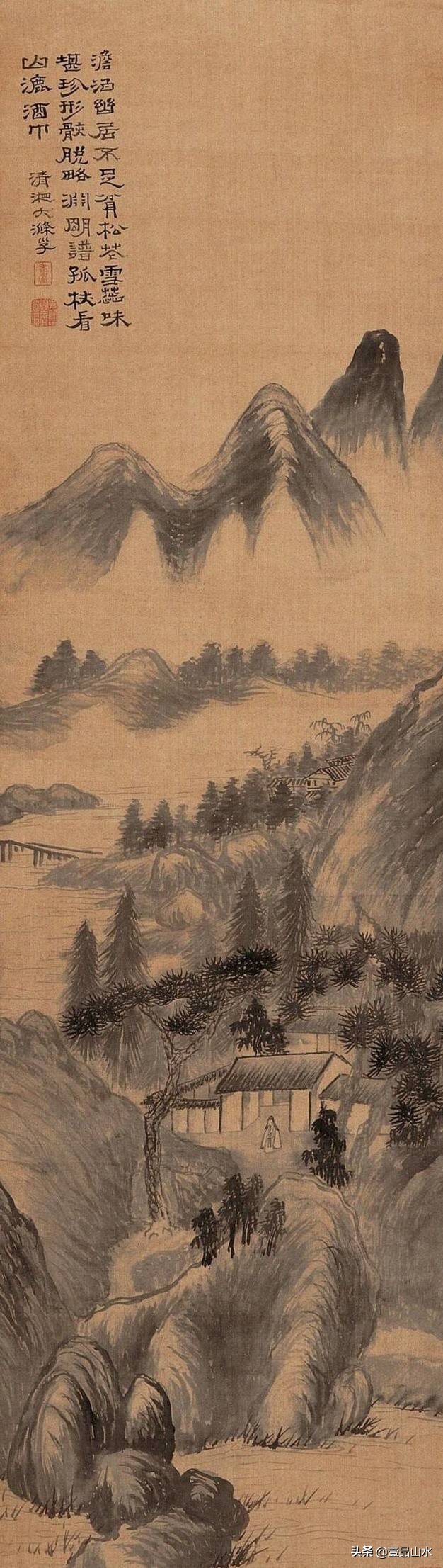 石涛山水画高清大全,石涛小写意山水画小品图片