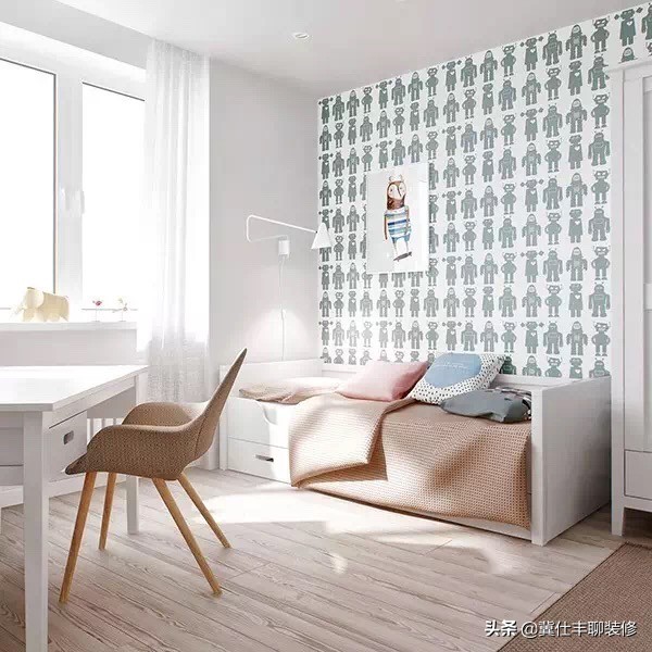 北欧简约三房风格装修,北欧儿童房颜色搭配