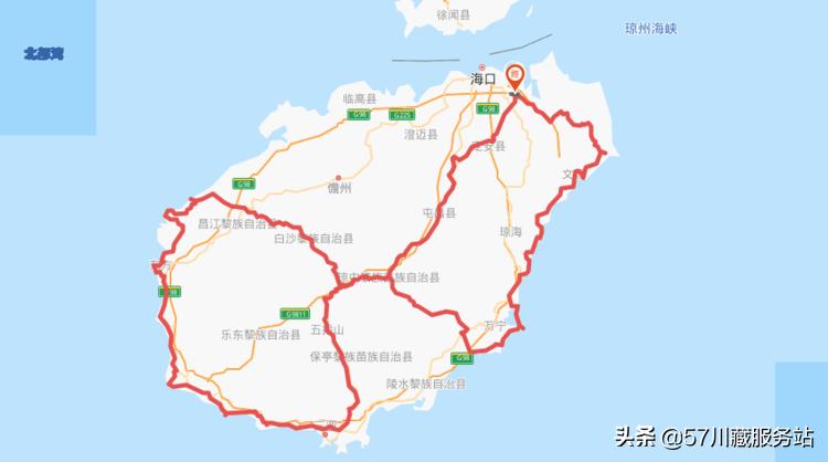 海南环岛骑行东线,海南西线环岛高速全程