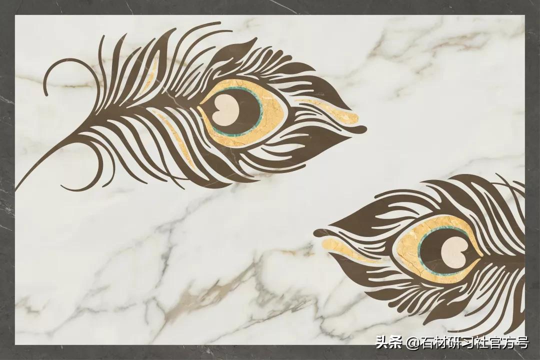 新中式水刀拼花效果,轻奢美学水刀拼花效果图