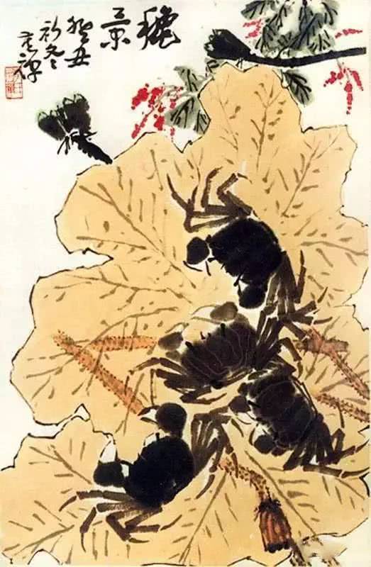 名家笔下的螃蟹诱人极了,中国名家笔下的螃蟹