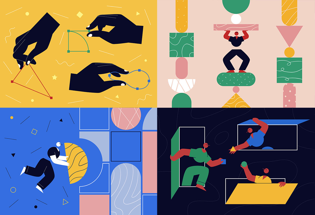 矢量人物插画素材,人物矢量图插画