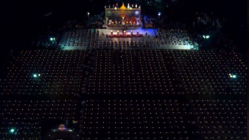 缅甸超大孔明灯,缅甸放飞孔明灯