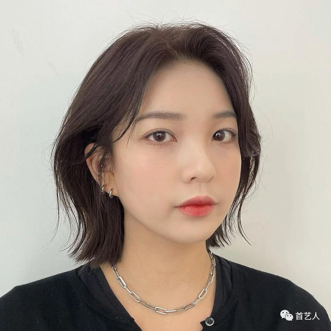 短下巴剪刘海,短下巴短发发型