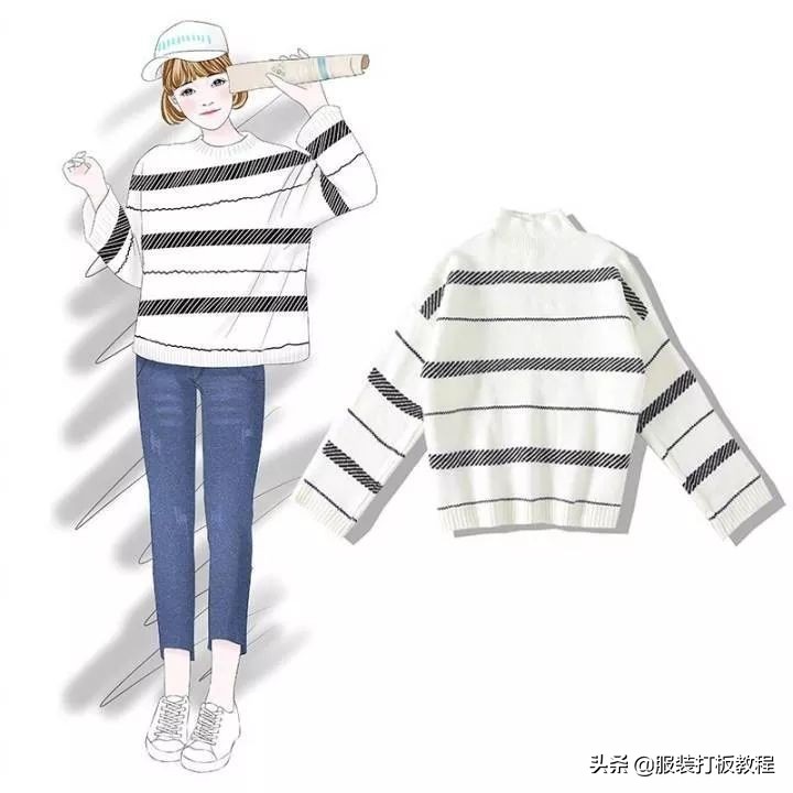 时尚穿搭手绘服装设计,纯手绘服装搭配设计稿