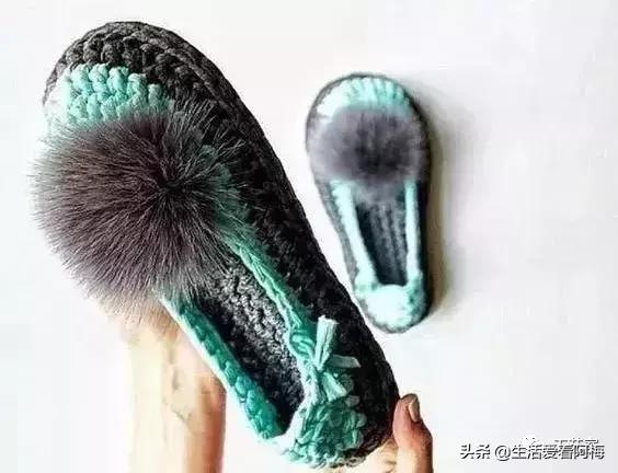 毛线地板拖鞋编织教程全过程,钩拖鞋的各种钩织教程