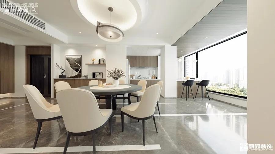 丽园作品丨锦华城200㎡雅居客厅变书房融入古韵书香