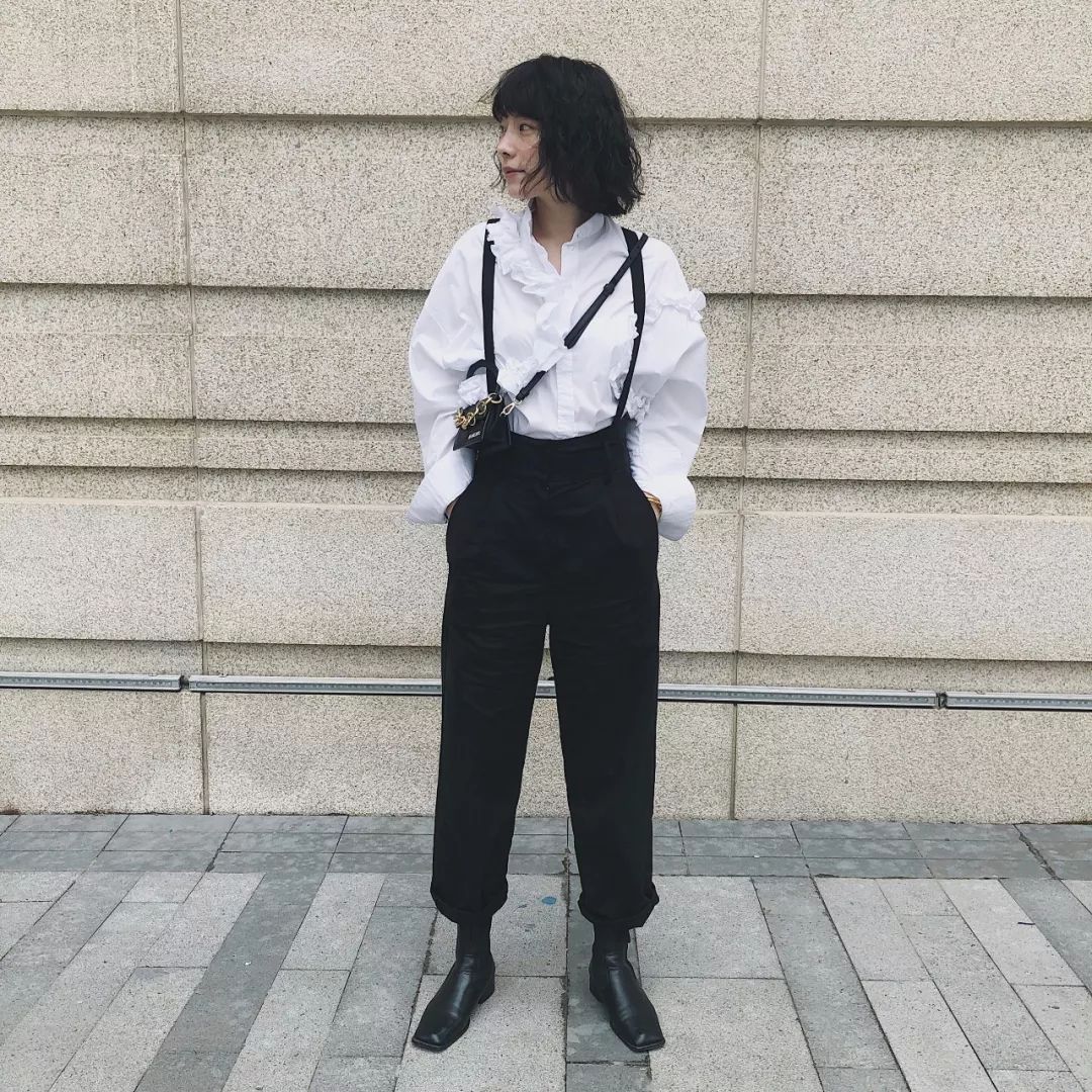 解锁背带裤新穿法街拍,背带裤十六种穿法