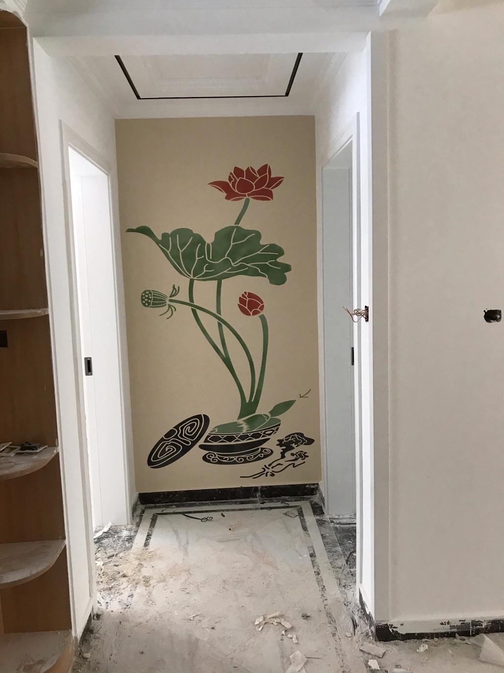 硅藻泥电视墙实景,硅藻泥背景墙实景