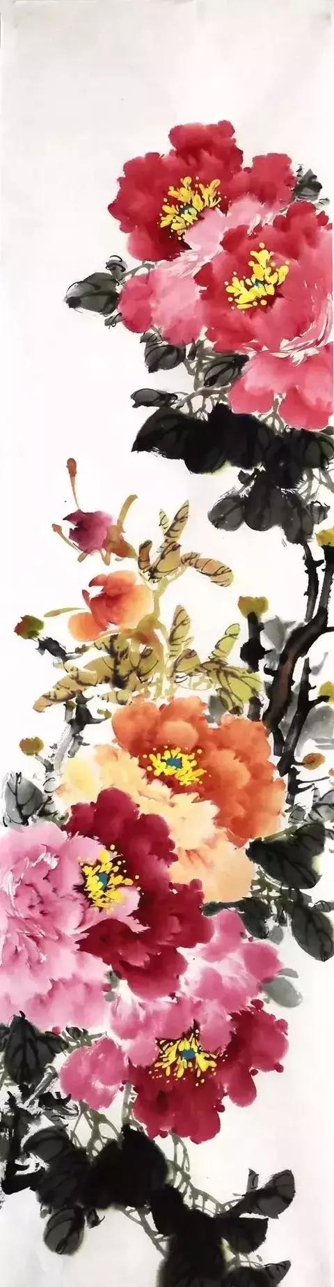 写意牡丹三种画法,王雪涛写意牡丹画法及调色技巧