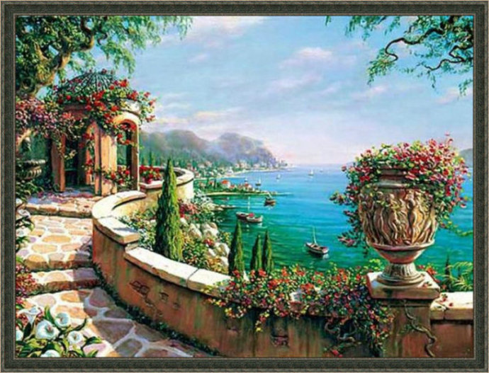 唯美风景头像油画,唯美乡村田园风景油画