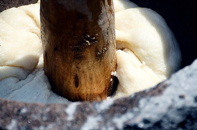 传统打糍粑,传统的打糍粑