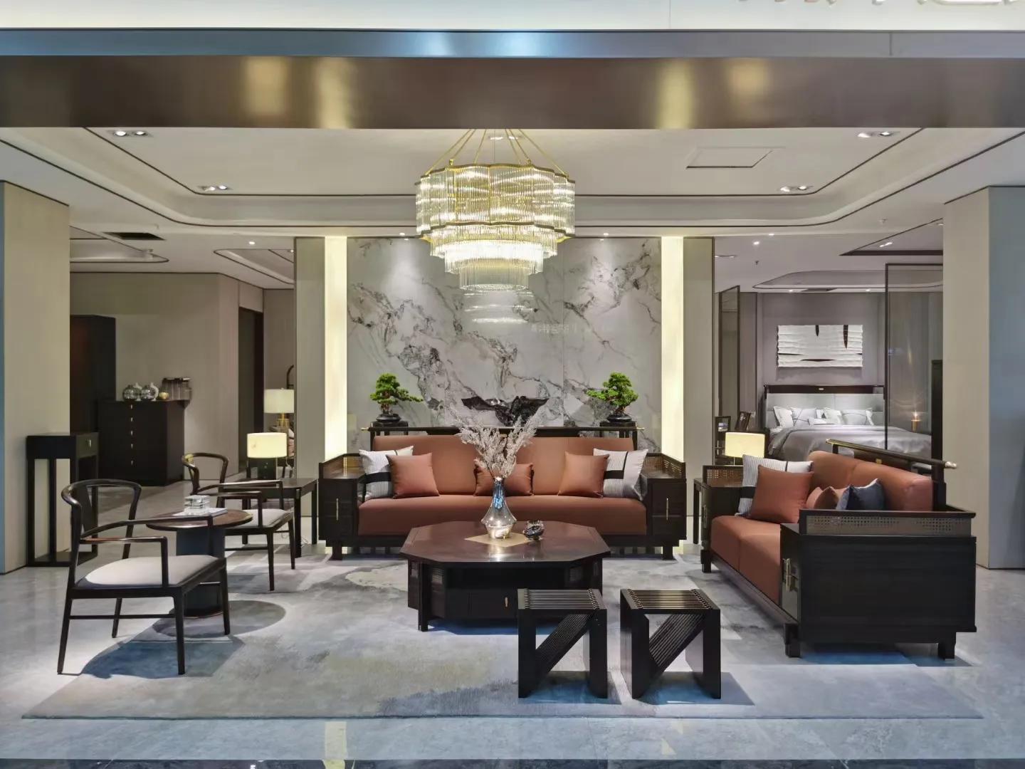 南洋迪克轻奢真皮沙发,轻奢新中式家具南洋迪克