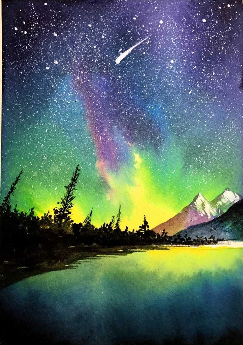怎么样用水彩画绚烂星空?学会这几点,画起来很简单,网友:收藏