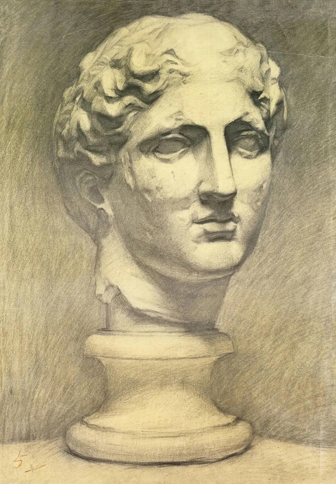 素描石膏像大师作品,石膏像名师