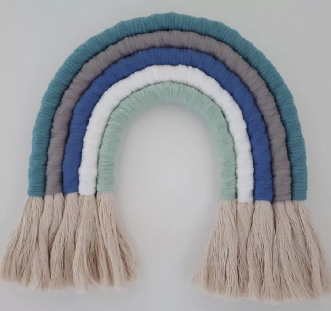 自制漂亮的挂毯,做彩虹云朵挂坠