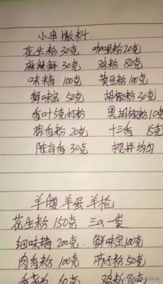 正宗乐山烧烤腌料配方,烧烤腌料撒料配方