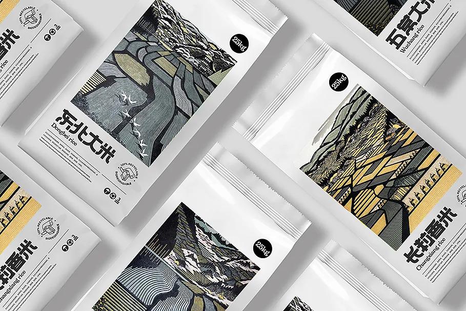 大米包装创新插画,最漂亮的大米包装设计
