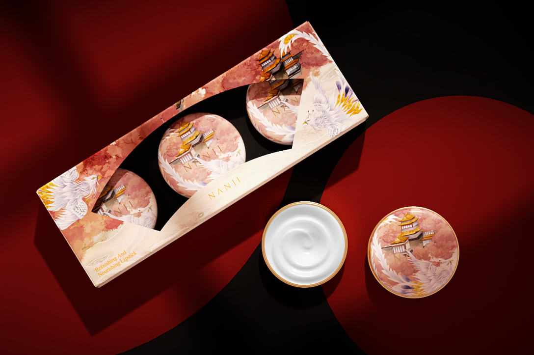 美妆品牌设计效果图,国潮美妆形象设计