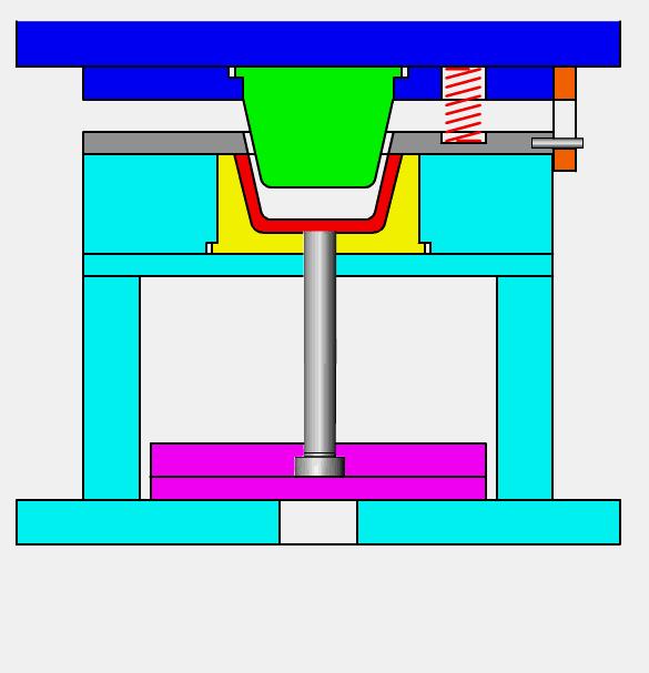 缩口模具结构原理动画,模具经典结构180例