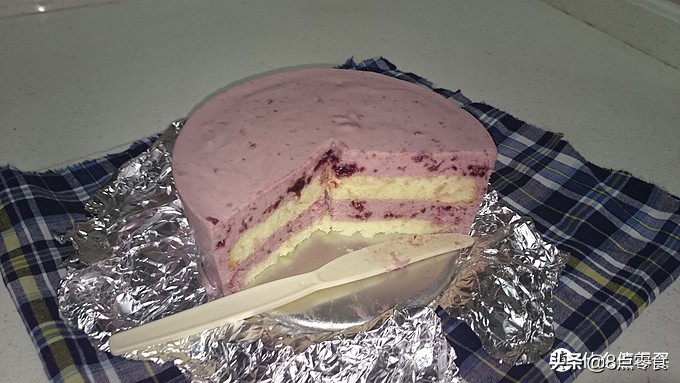 牛奶慕斯蛋糕最简单的制作方法,蓝莓果酱牛奶奶酪慕斯蛋糕8寸