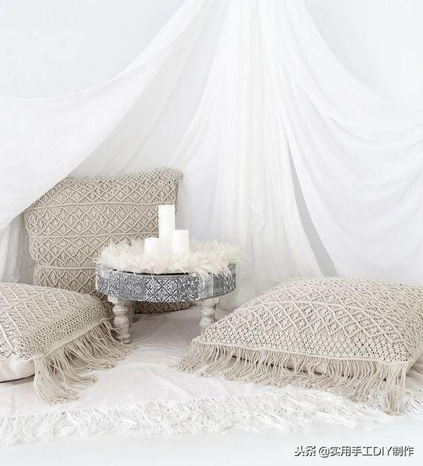 手工纯白棉绳编绳挂件,手工编绳合集名称