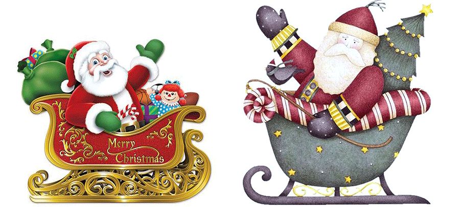 圣诞节手工教程有素材图,圣诞老人麋鹿雪橇立体手工