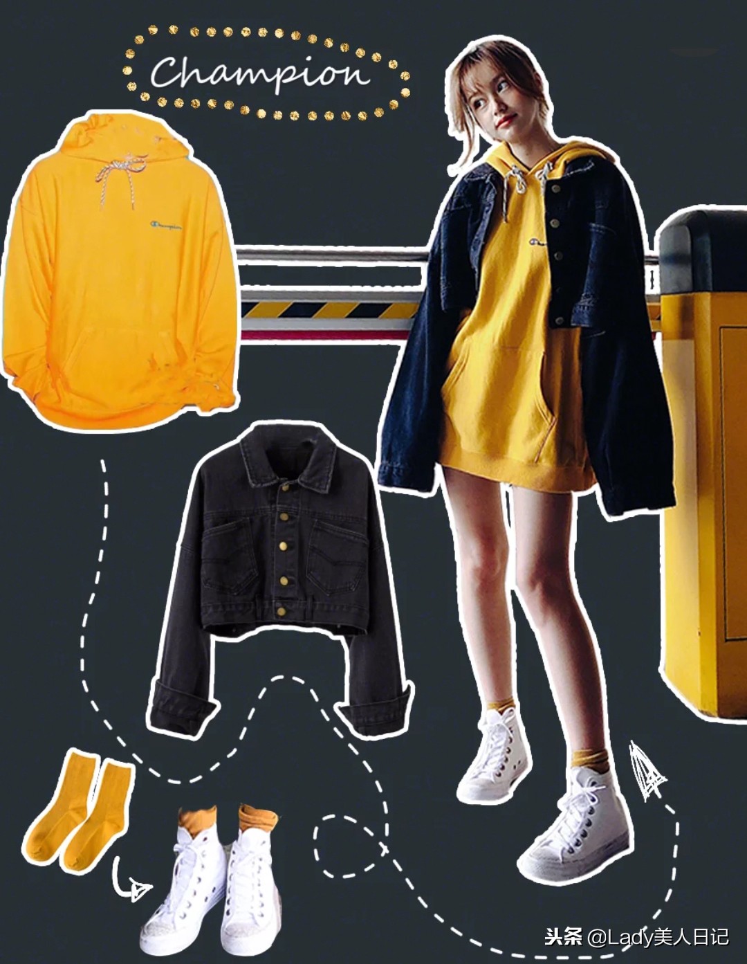半腰牛仔外套+卫衣简直时髦炸了！网红发型的女孩最好搭，没对手