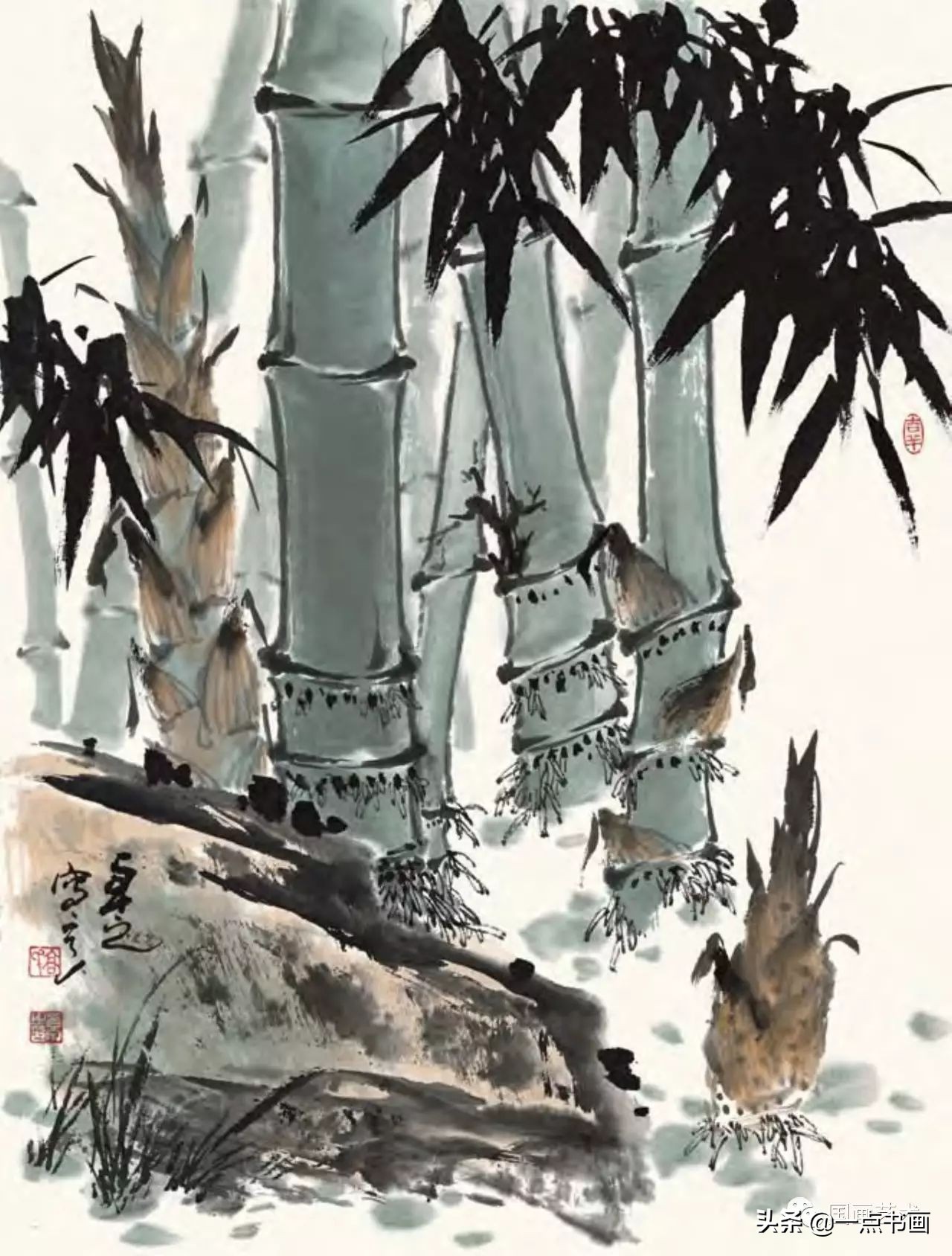 梅花画法教程,竹子画法教程