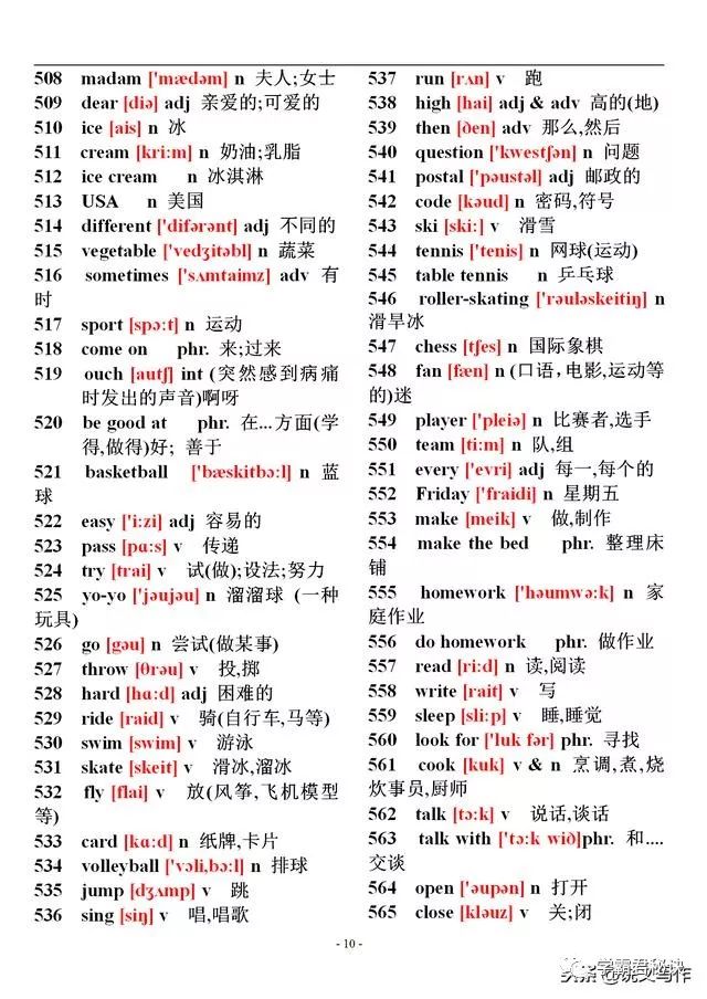六年级英语下册陕旅版单词表音标,初中英语单词大全10000个