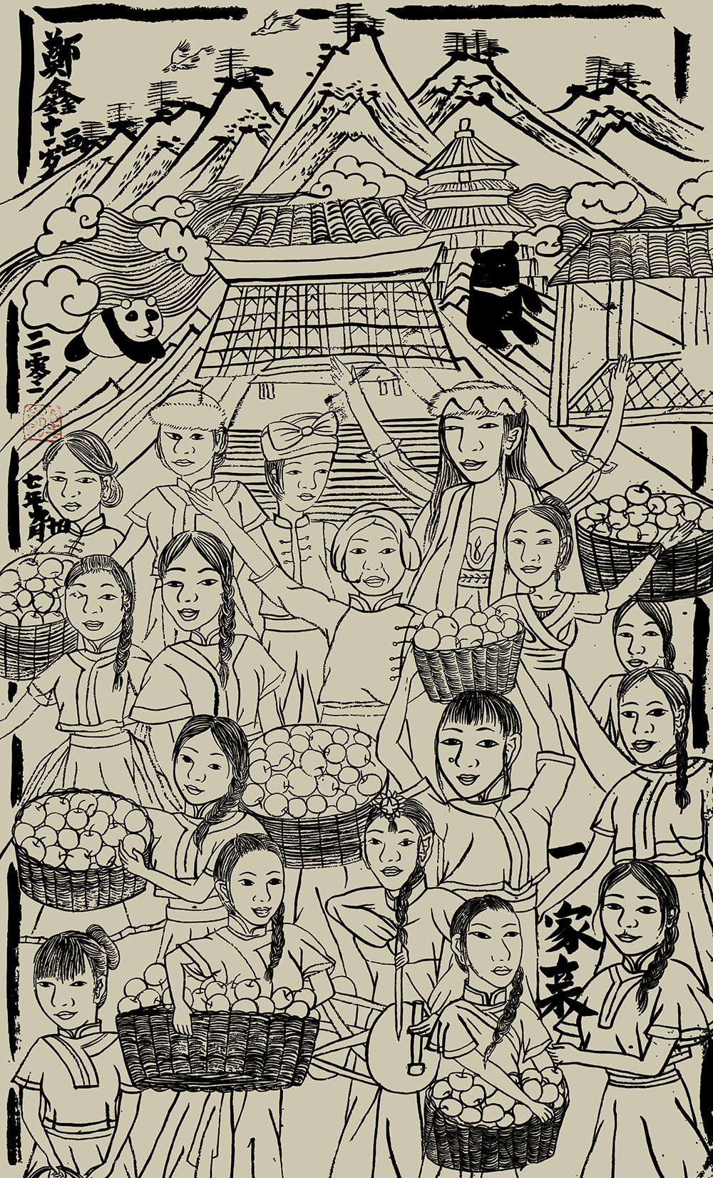 郑鑫绘画成长记录：线描篇（五）校园同学系列——创作