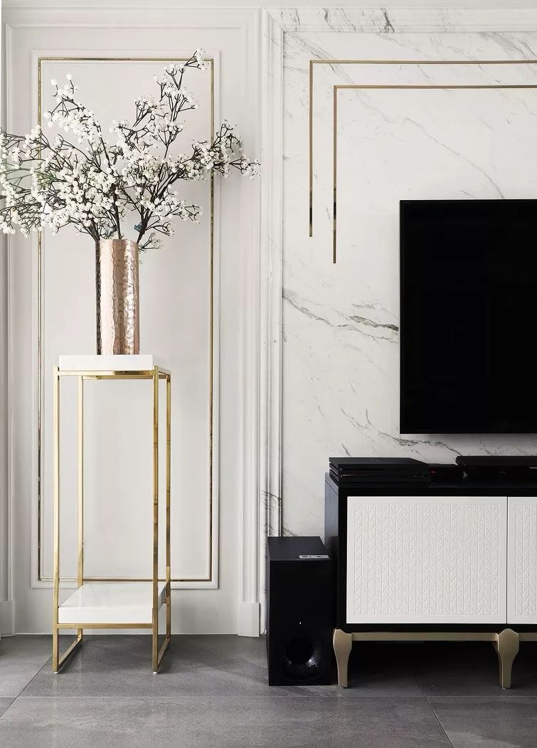 110平27楼意大利高级轻奢风装修,140平横厅法式轻奢装修高级感