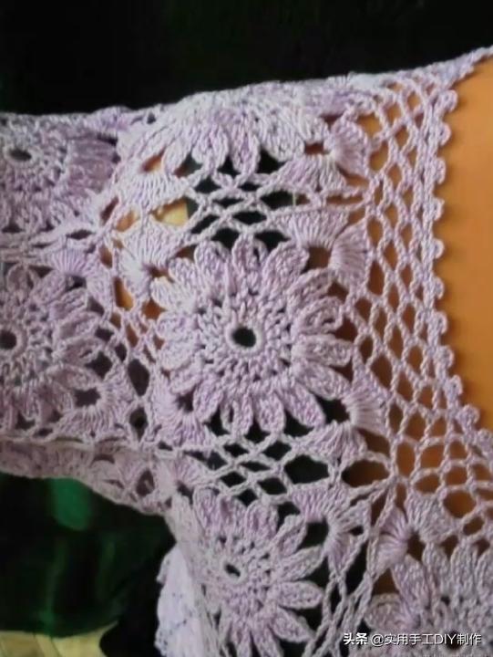 云帛蕾丝圆领披肩钩针图解,蕾丝棒针花样图解