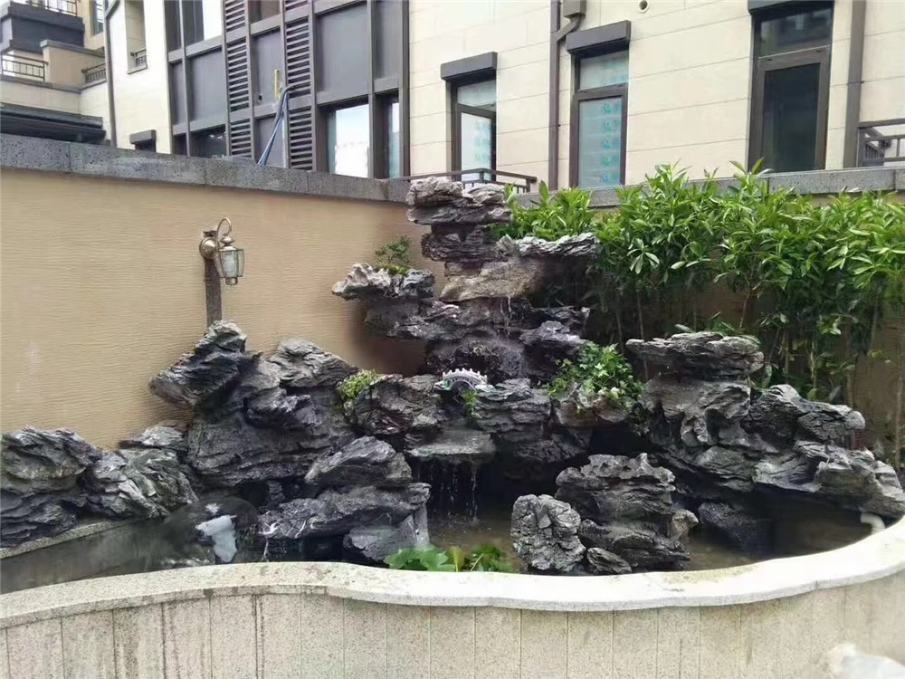 假山鱼池水景设计,太湖石假山鱼池园林景观费用