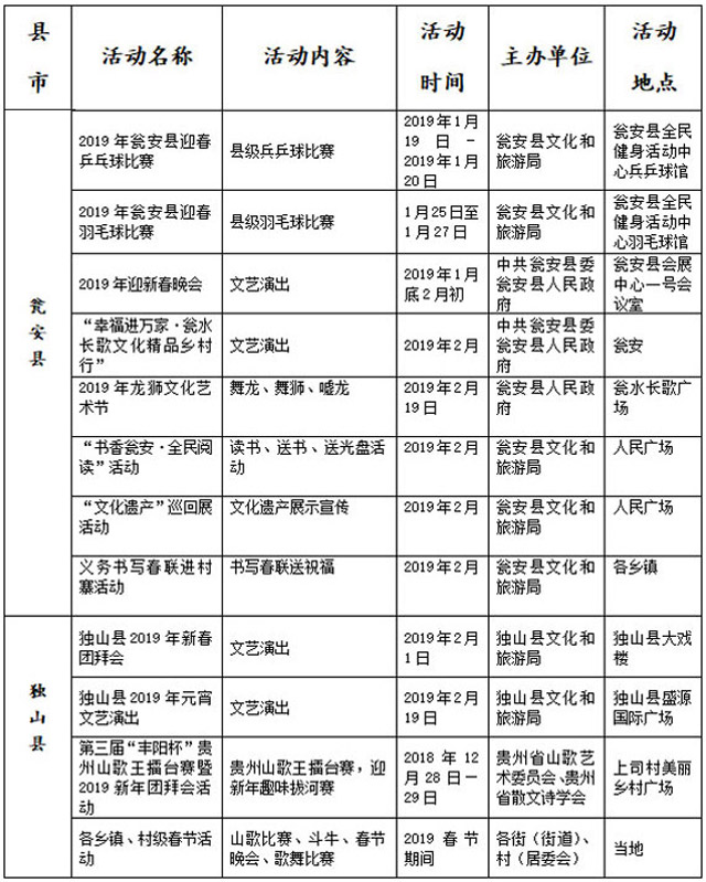 2019年黔南州节假日,黔南州节日活动时间表
