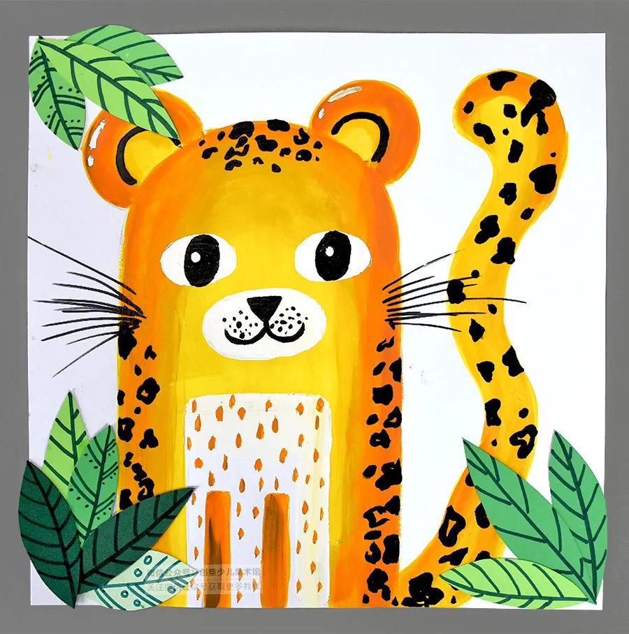 儿童画教程｜艺术创想美术课程《森林里的小花豹》