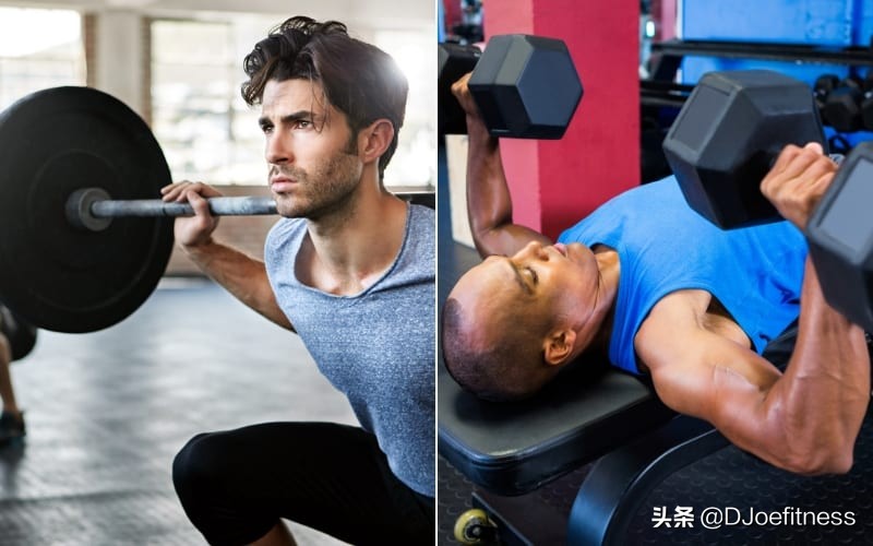 在健身房里练杠铃哑铃的正确动作,健身器械是练习轻的还是重的