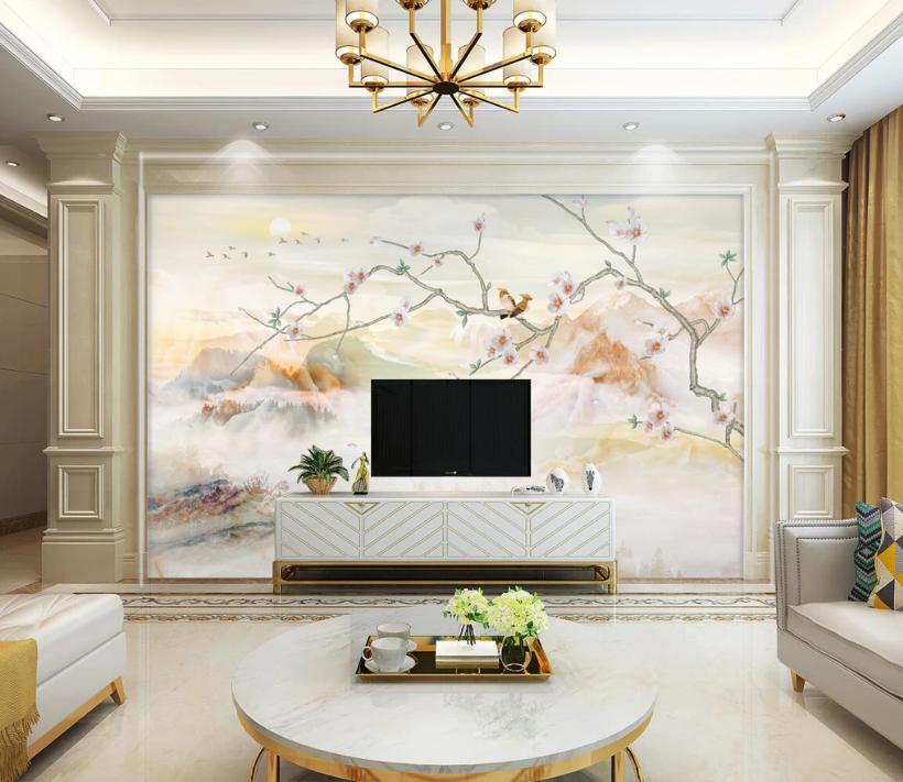 电视背景墙是贴石材还是瓷砖呢,现在最流行的瓷砖电视背景墙