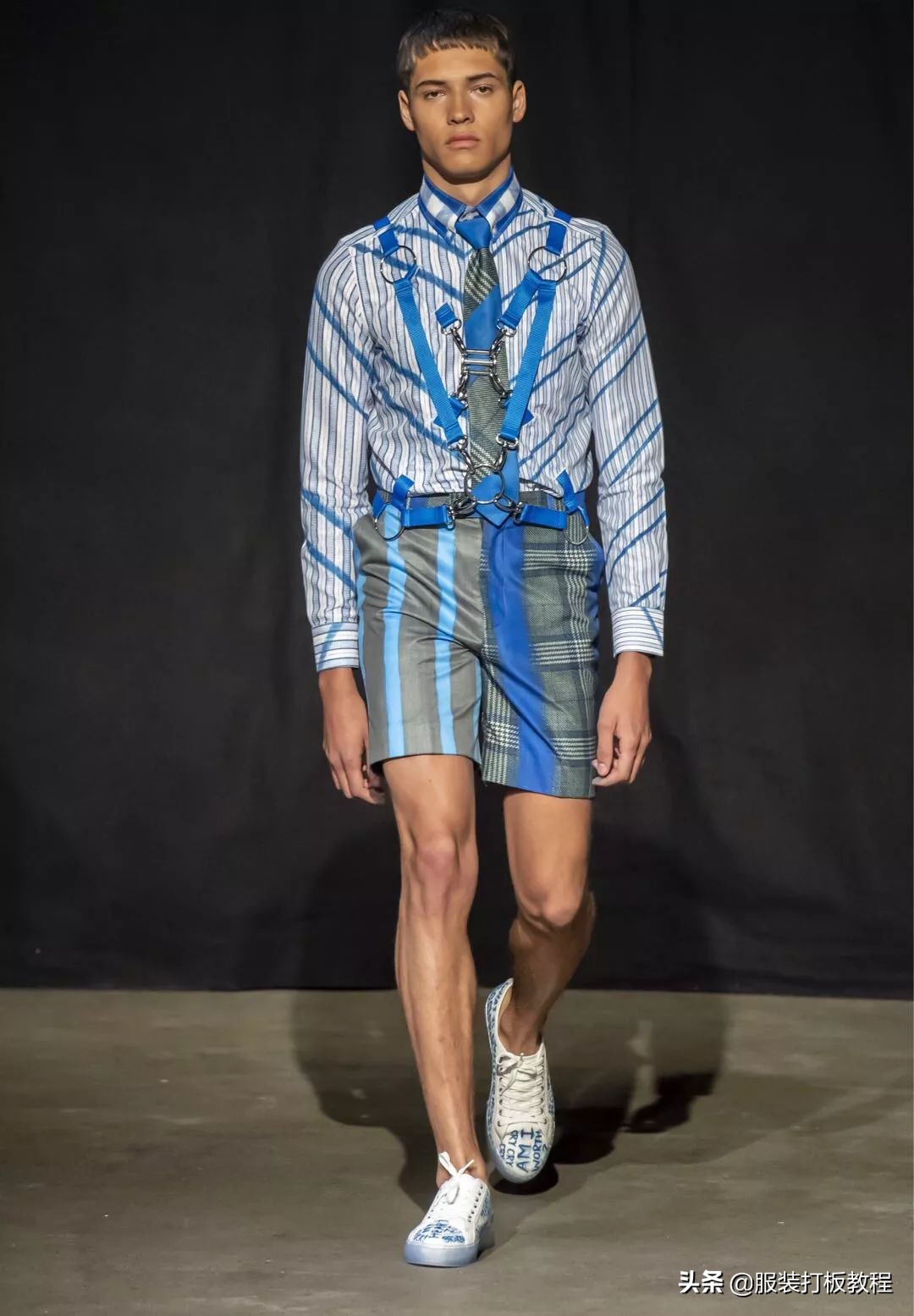 拼接设计潮流套装,拼接服装系列款式图大全