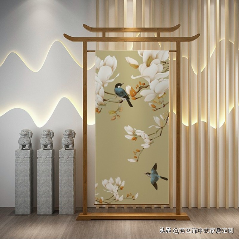 家居实木屏风,新中式实木屏风隔断