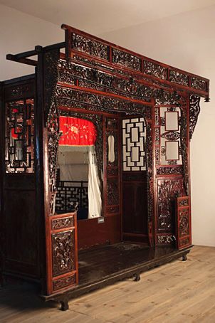 特色木头床,浙江老木头床