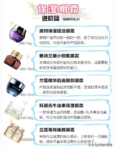 公认好用的眼霜排行榜成分解析,一定要看的爆款眼霜